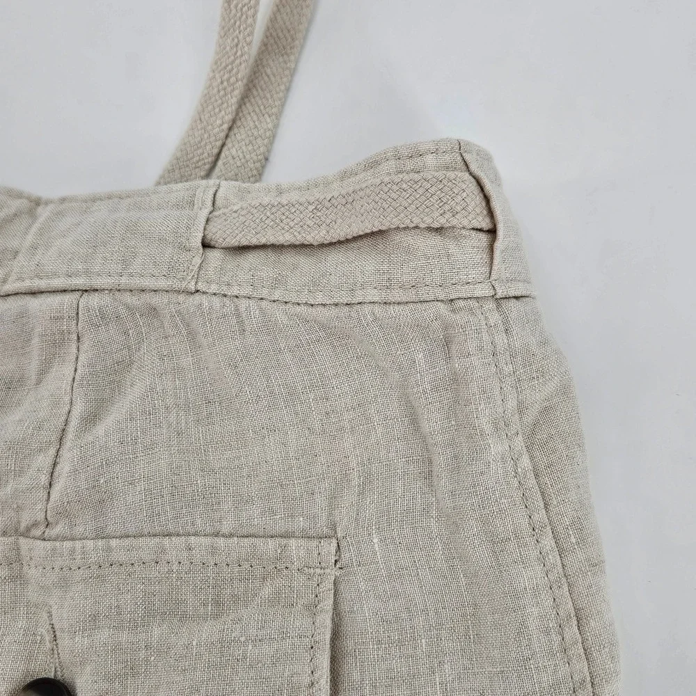 Tasso Elba Mens Linen Casual Trousers Khaki Pants Size 33x32 Summer Coastal Boho